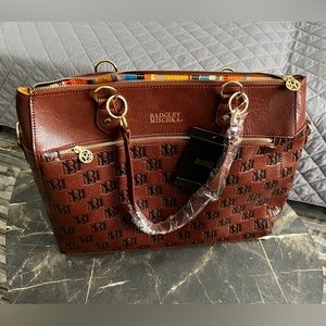 Badgley Mischka Madalyn Vegan Leather Travel Tote Weekender Bag NWT NEW Brown